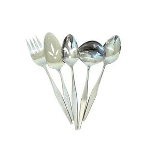 Oneida WINDRIFT Stainless Wm‎ A Rogers Premier Burnished Serving Set Lot of 5